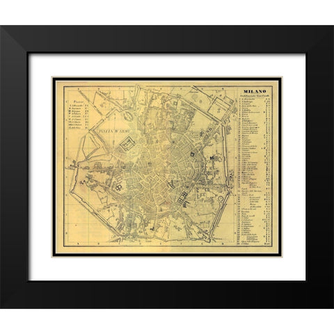 Milano Italy - Muggiani 1865  Black Modern Wood Framed Art Print with Double Matting by Muggiani