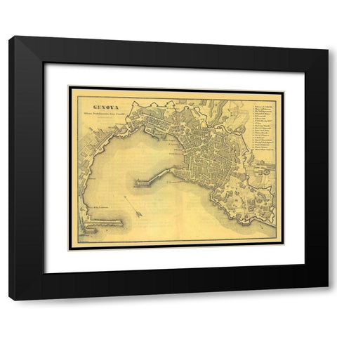 Genova Italy - Muggiani 1865  Black Modern Wood Framed Art Print with Double Matting by Muggiani