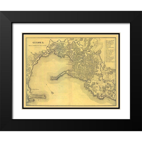 Genova Italy - Muggiani 1865  Black Modern Wood Framed Art Print with Double Matting by Muggiani