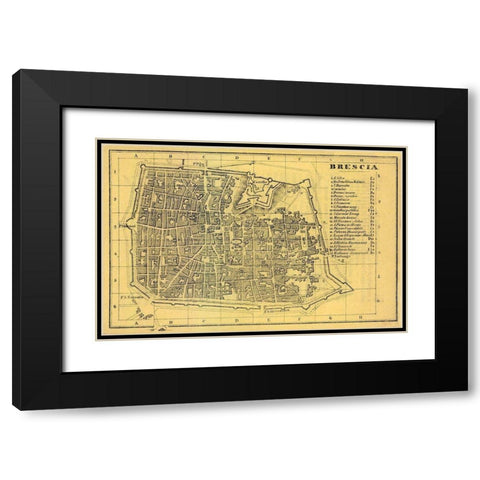 Brescia Italy - Muggiani 1865  Black Modern Wood Framed Art Print with Double Matting by Muggiani