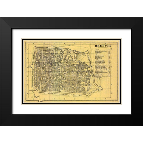 Brescia Italy - Muggiani 1865  Black Modern Wood Framed Art Print with Double Matting by Muggiani