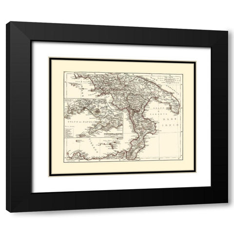 Southern Italy - Perthes 1870  Black Modern Wood Framed Art Print with Double Matting by Perthes