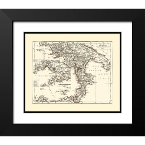 Southern Italy - Perthes 1870  Black Modern Wood Framed Art Print with Double Matting by Perthes