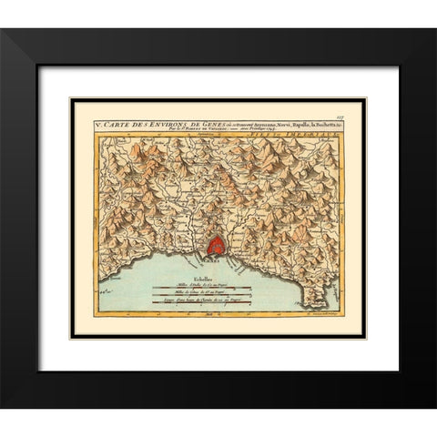 Genoa Environs Italy - Robert 1748  Black Modern Wood Framed Art Print with Double Matting by Robert