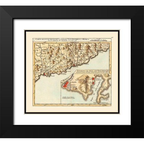 Imperia Genoa Province France - Robert 1748  Black Modern Wood Framed Art Print with Double Matting by Robert