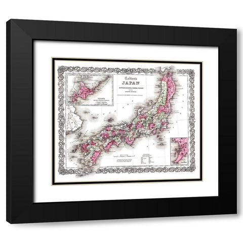 Japan - Colton 1855 Black Modern Wood Framed Art Print with Double Matting by Colton