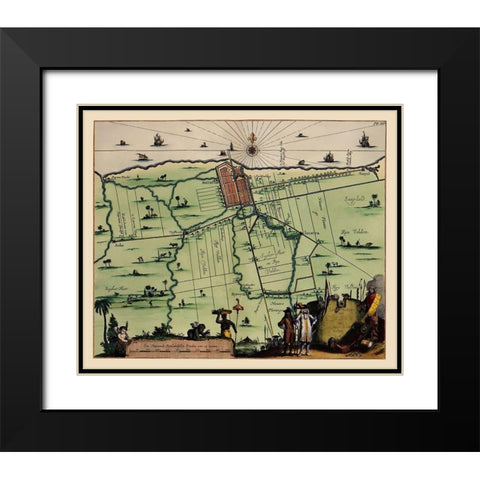 Jakarta Indonesia Landowner Picture Asia Black Modern Wood Framed Art Print with Double Matting by Nieuhoff