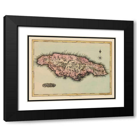 Caribbean Jamaica - Lucas 1823 Black Modern Wood Framed Art Print with Double Matting by Lucas