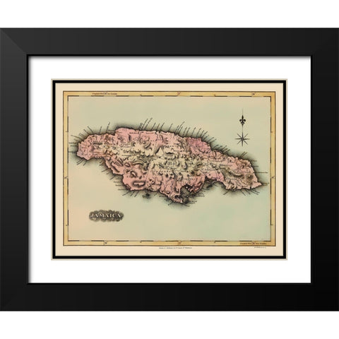 Caribbean Jamaica - Lucas 1823 Black Modern Wood Framed Art Print with Double Matting by Lucas