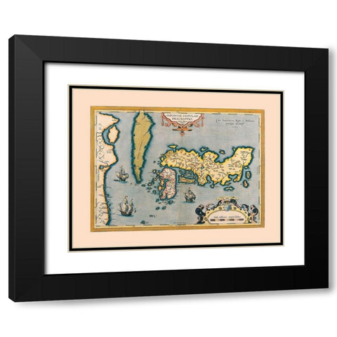 Japan Korea - Teisera 1595 Black Modern Wood Framed Art Print with Double Matting by Teisera