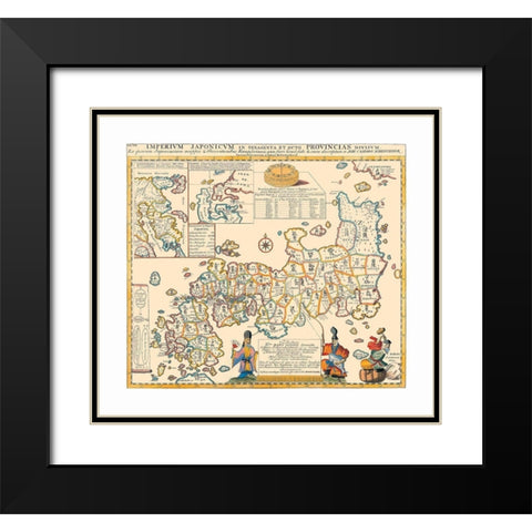 Japanese Empire Japan - Schevchzer 1825 Black Modern Wood Framed Art Print with Double Matting by Schevchzer
