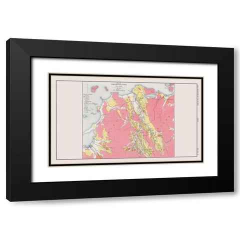 Chikuho Coal Field Japan - Kido 1913 Black Modern Wood Framed Art Print with Double Matting by Kido