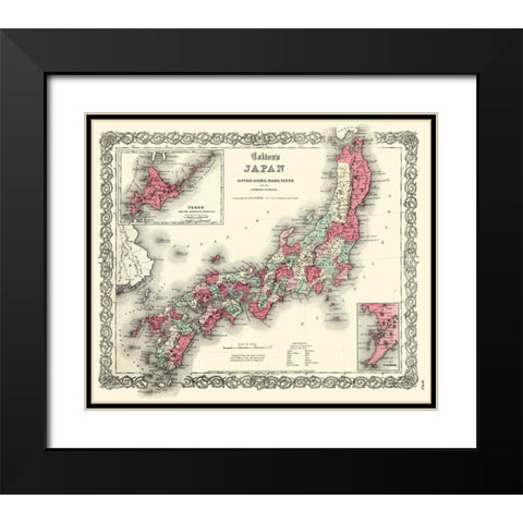 Japan - Colton 1855 Black Modern Wood Framed Art Print with Double Matting by Colton