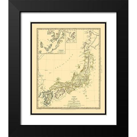 Empire of Japan - Chapman 1835 Black Modern Wood Framed Art Print with Double Matting by Chapman