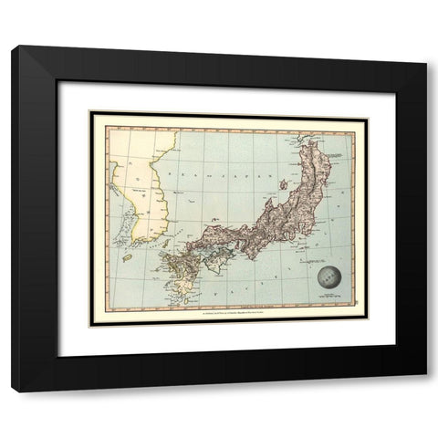 Japan - Gruchley 1845 Black Modern Wood Framed Art Print with Double Matting by Gruchley