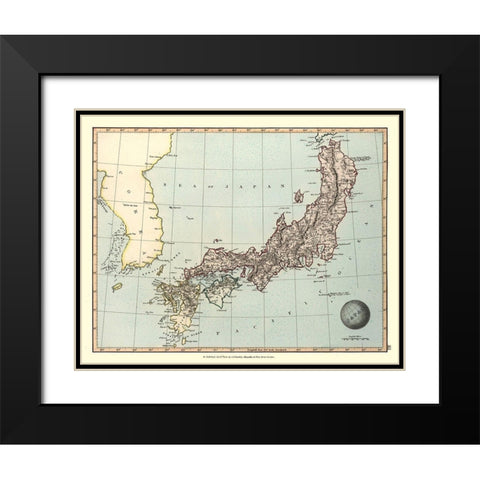 Japan - Gruchley 1845 Black Modern Wood Framed Art Print with Double Matting by Gruchley