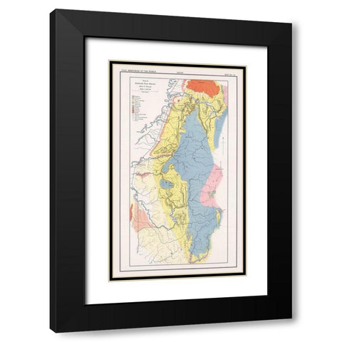 Ishikari Coal Fields Japan - Oinouye 1913 Black Modern Wood Framed Art Print with Double Matting by Oinouye