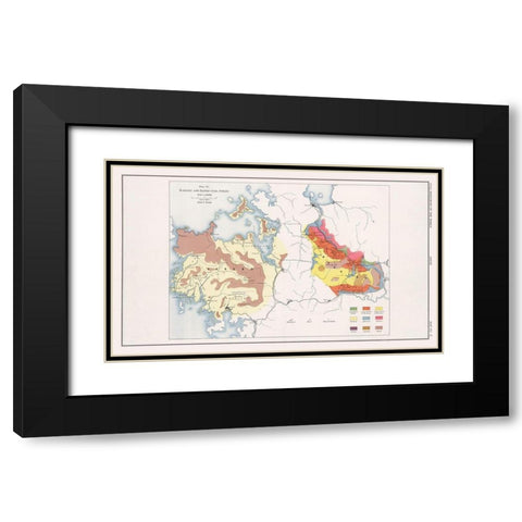 Karatsu Sasebo Coal Fields Japan - Otsuki 1913 Black Modern Wood Framed Art Print with Double Matting by Otsuki