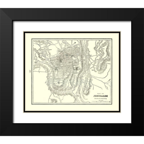 Jerusalem Israel - Rathbun 1893 Black Modern Wood Framed Art Print with Double Matting by Rathbun