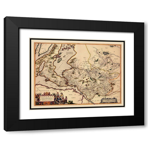 Great Britain Lennox District Scotland - Blaeu Black Modern Wood Framed Art Print with Double Matting by Blaeu