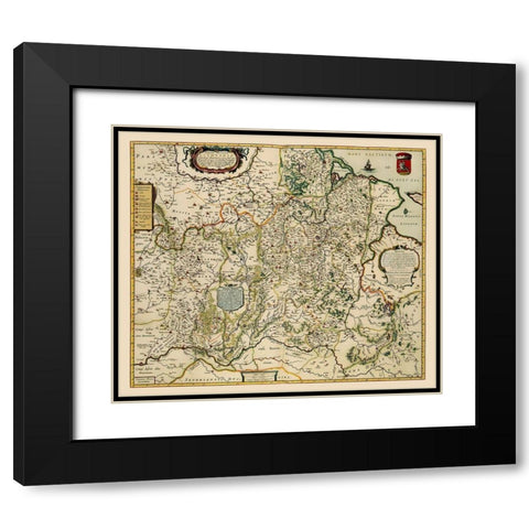 Eastern Europe Lithuania - Blaeu 1648 Black Modern Wood Framed Art Print with Double Matting by Blaeu