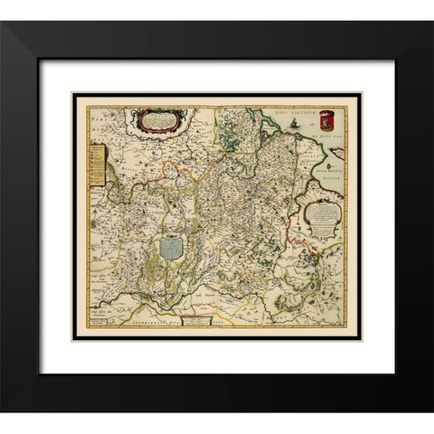 Eastern Europe Lithuania - Blaeu 1648 Black Modern Wood Framed Art Print with Double Matting by Blaeu