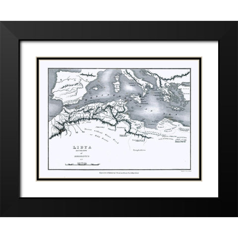 Herodotus Africa Libya - Oxford 1828 Black Modern Wood Framed Art Print with Double Matting by Oxford