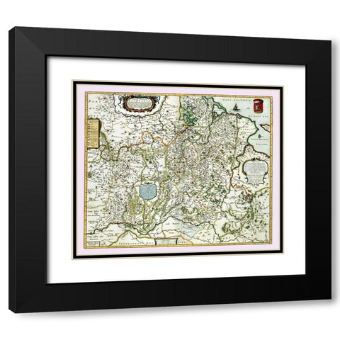 Europe Lithuania - Blaeu 1665 Black Modern Wood Framed Art Print with Double Matting by Blaeu