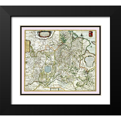 Europe Lithuania - Blaeu 1665 Black Modern Wood Framed Art Print with Double Matting by Blaeu