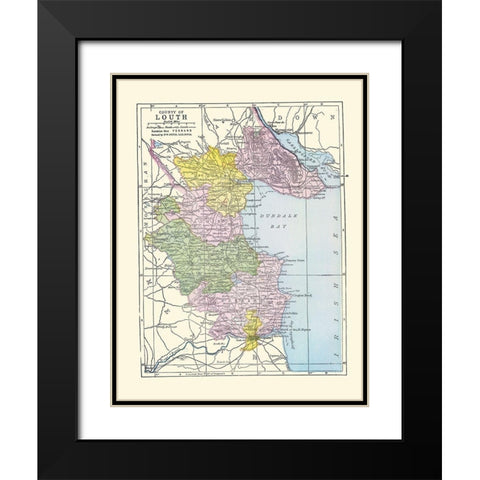 London England - Bartholomew 1892 Black Modern Wood Framed Art Print with Double Matting by Bartholomew
