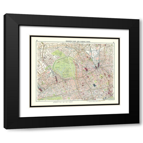 Regents Park Camden Town London UK Black Modern Wood Framed Art Print with Double Matting by Bartholomew
