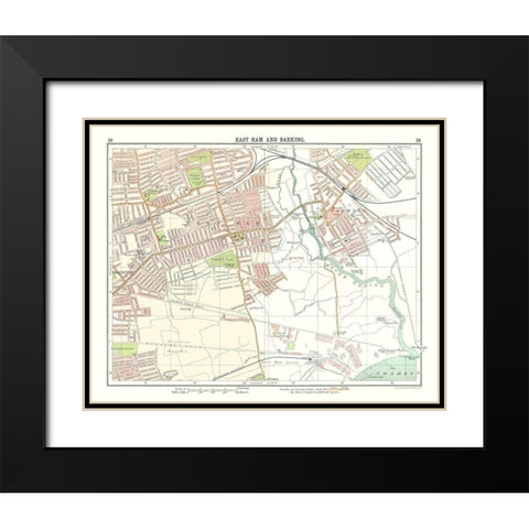 East Ham Barking London UK - Bartholomew 1921 Black Modern Wood Framed Art Print with Double Matting by Bartholomew