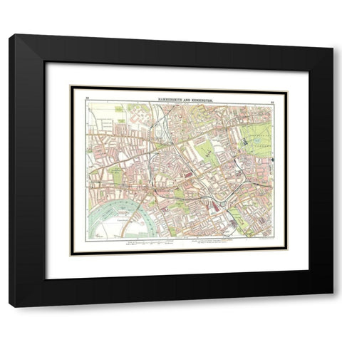 Hammersmith Kensington London UK - Bartholomew Black Modern Wood Framed Art Print with Double Matting by Bartholomew