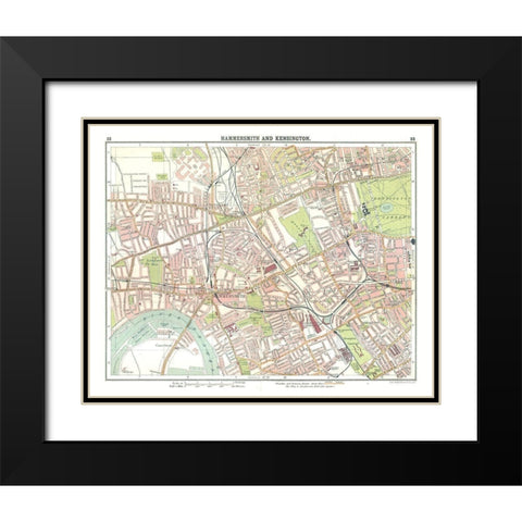 Hammersmith Kensington London UK - Bartholomew Black Modern Wood Framed Art Print with Double Matting by Bartholomew