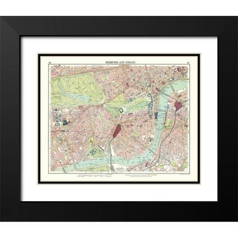 Brompton Pimlico London UK - Bartholomew 1921 Black Modern Wood Framed Art Print with Double Matting by Bartholomew