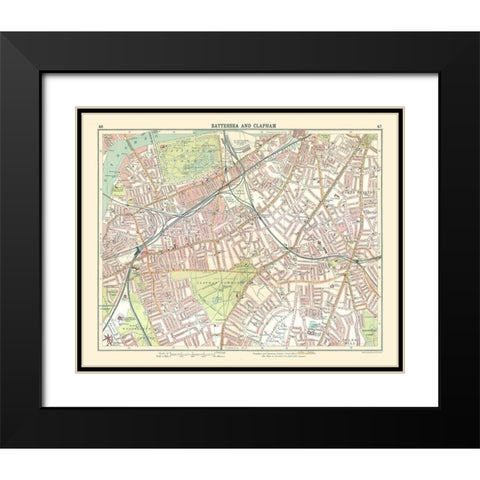Battersea Clapham London UK - Bartholomew 1921 Black Modern Wood Framed Art Print with Double Matting by Bartholomew