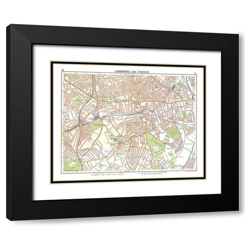 Camberwell Peckham London UK - Bartholomew 1921 Black Modern Wood Framed Art Print with Double Matting by Bartholomew