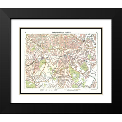 Camberwell Peckham London UK - Bartholomew 1921 Black Modern Wood Framed Art Print with Double Matting by Bartholomew