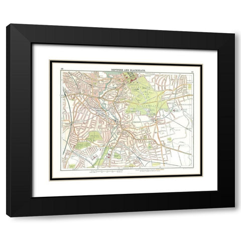 Deptford Blackheath London UK - Bartholomew 1921 Black Modern Wood Framed Art Print with Double Matting by Bartholomew