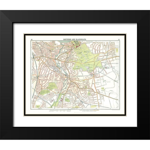 Deptford Blackheath London UK - Bartholomew 1921 Black Modern Wood Framed Art Print with Double Matting by Bartholomew