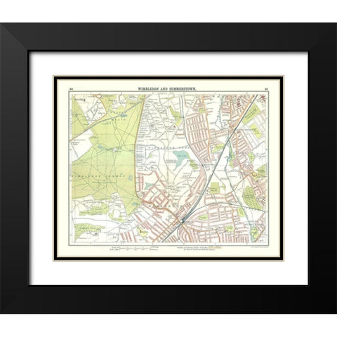 Wimbledon Summerstown London UK - Bartholomew 1921 Black Modern Wood Framed Art Print with Double Matting by Bartholomew