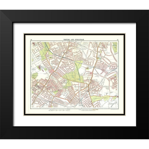 Tooting Streatham London UK - Bartholomew 1921 Black Modern Wood Framed Art Print with Double Matting by Bartholomew