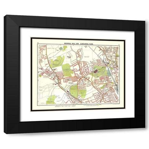 Muswell Hill Alexandra Park London UK Black Modern Wood Framed Art Print with Double Matting by Bartholomew