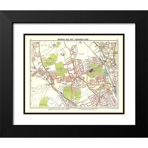 Muswell Hill Alexandra Park London UK Black Modern Wood Framed Art Print with Double Matting by Bartholomew