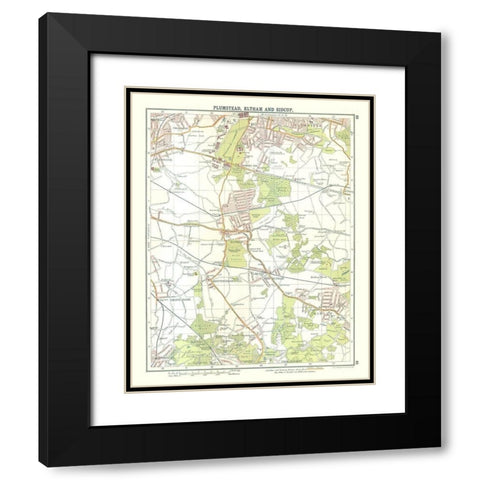Plumstead Eltham Sidcup London UK Black Modern Wood Framed Art Print with Double Matting by Bartholomew