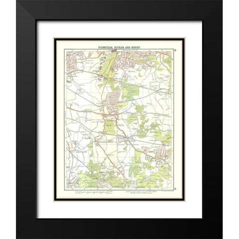 Plumstead Eltham Sidcup London UK Black Modern Wood Framed Art Print with Double Matting by Bartholomew