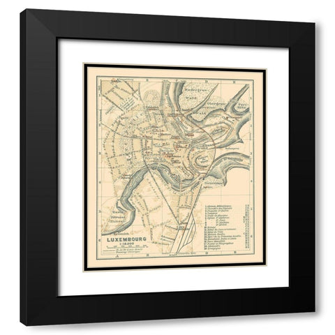 Europe Luxembourg City Luxembourg - Baedeker 1910 Black Modern Wood Framed Art Print with Double Matting by Baedeker