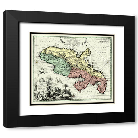Caribbean Martinique Winward Islands - Seutter Black Modern Wood Framed Art Print with Double Matting by Seutter