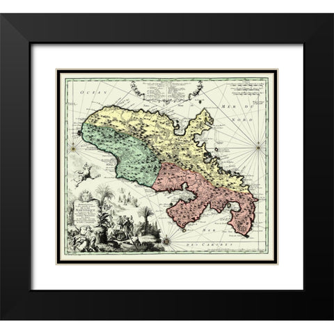 Caribbean Martinique Winward Islands - Seutter Black Modern Wood Framed Art Print with Double Matting by Seutter