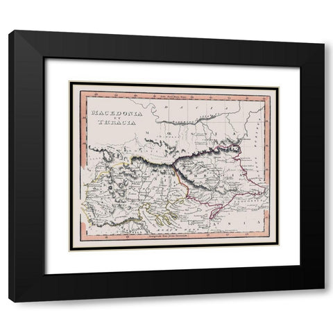 Macedonia Thracia Europe Greece - Fenner 1830 Black Modern Wood Framed Art Print with Double Matting by Fenner